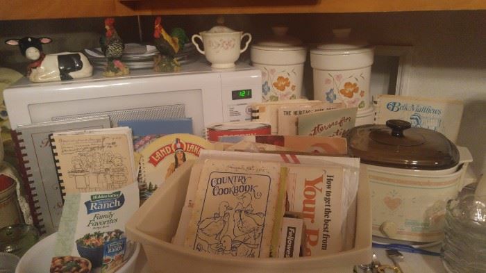 Vintage cook books galore new microwave