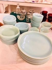 Blue Delphite Fire King Dishes
