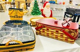 The most Extraordinary Longaberger Basket Collection ever. Some new in boxes. Handmade in Ohio and most are signed by Master Weavers. I will post more photos tomorrow of this Quality Collection in Oct 5th Auction. Perfect Gifts for Collectors. Huge picnic baskets. Simply Unbelievable assortment.