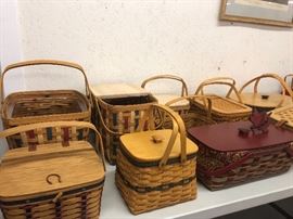 Longaberger Basket Collection. All handmade Marked and Signed