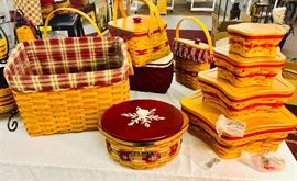 Longaberger Basket Collection. All handmade Marked and Signed