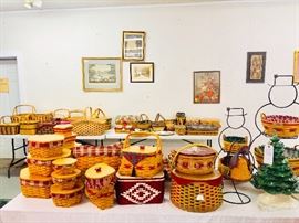 Longaberger Basket Collection. All handmade Marked and Signed