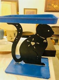 Small Eclectic Metal Cat Table