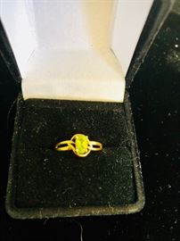 14K Peridot Ring