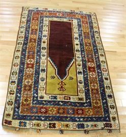 Antique and Finely Hand Woven Prayer Rug