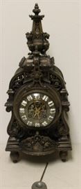 Antique Gothic Cathederal Style Bronze Clock