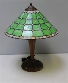 Antique Tiffany Style Slag Glass Lamp