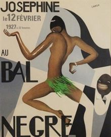 CARON Josephine Baker Color Lithograph Poster