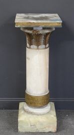 Century Bronze Mounted Alabaster Pedestal