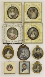 Collection of Ten Miniature Portraits