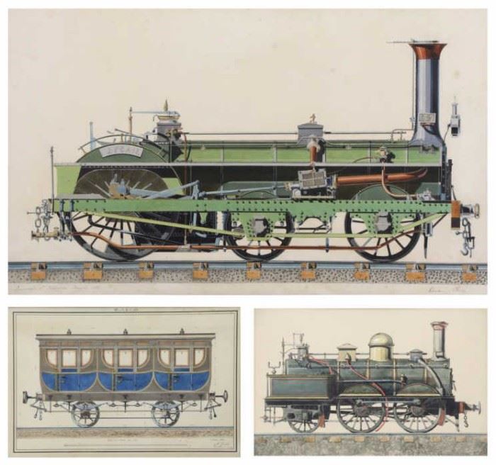 Collection of Three th C Locomotive