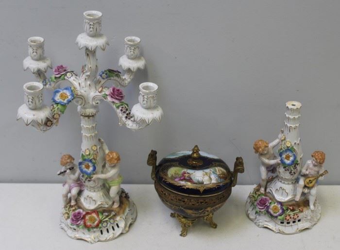Dresden and Sevres Porcelain Lot As Is