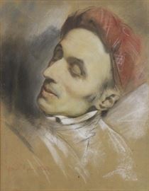 GIRAUD Pierre Pastel on Paper Portrait of