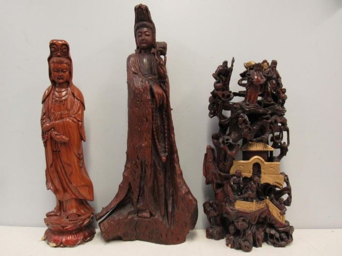Group of Chinese Carvings of Buddhist Figures