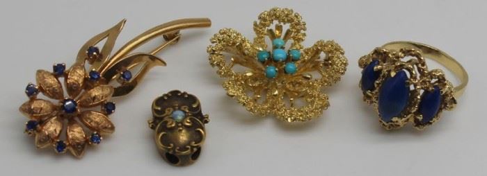 JEWELRY Assorted kt and kt Gold Grouping