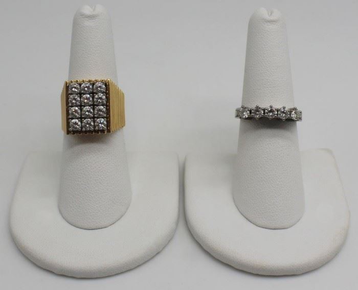 JEWELRY kt Gold and Diamond Ring Grouping