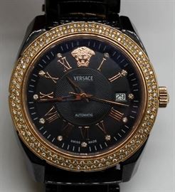 JEWELRY Mens Versace Wrist Watch with Diamonds