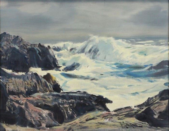 LAURITZ Paul Oil on Board Seascape