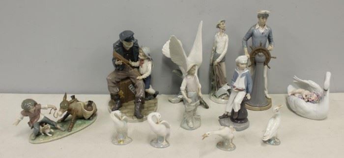 LLADRO Grouping of Signed Porcelain Figures