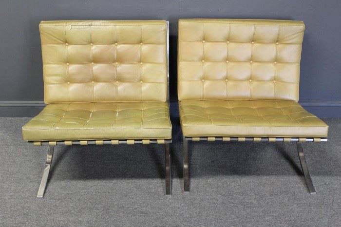 MIDCENTURY Pair Of Barcelona Style Chairs