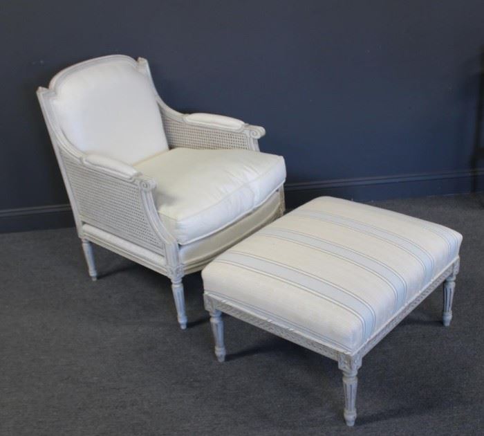 Quality Louis XV Style Chair and Ottoman