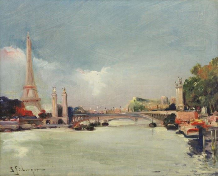 SEEBERGER Samuel Oil on Canvas La Seine Paris