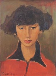 SEGOVIA Andre Oil on Canvas Portrait of Woman