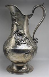 SILVER French Art Nouveau Silver Pitcher