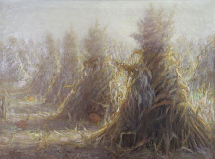 SPIERS Harry Oil on Canvas Haystacks