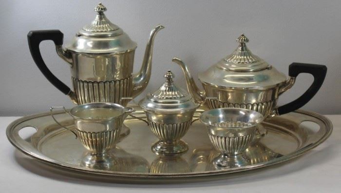 STERLING Pc Ellmore Silver Co Tea Service