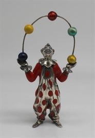 STERLING Tiffany Co Sterling and Enamel Clown