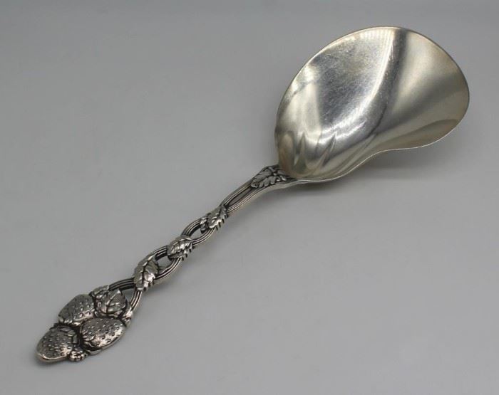 STERLING Tiffany Co Strawberry Serving Spoon