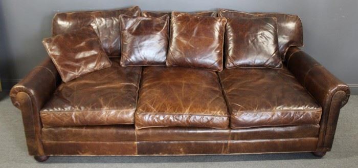 Vintage Restoration Hardware Leather Sofa