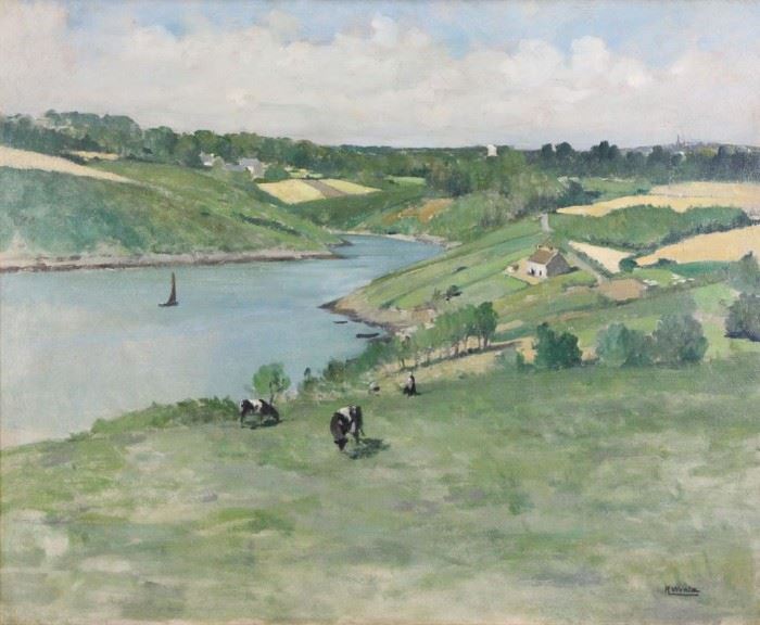 WINTZ Raymond Oil on Canvas Le Belon Morbihan