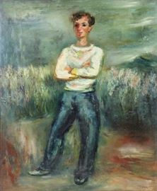 ZUCKER Jacques Oil on Canvas Young Man in the