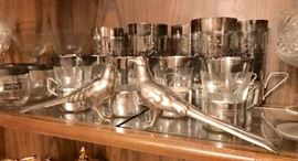Silver rimmed glassware