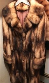 Fur coat w/matching hat
