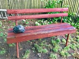 Red bench & frog