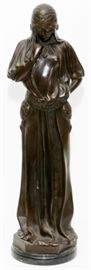 AFTER MARIUS VALLET, BRONZE SCULPTURE, LATE 19TH C., H 25", "PRINCESS LOINTAINE"
Lot # 2036 