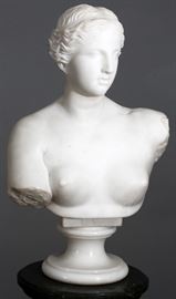 W. MASSINI CARVED CARRARA MARBLE SCULPTURE, H 20.5", W 13", VENUS
Lot # 2032 