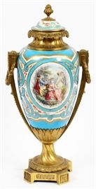 SEVRES PORCELAIN AND BRONZE-MOUNTED COVERED URN, 19TH C., H 20"
Lot # 2042 