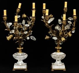RUSSIAN ROCK CRYSTAL AND BRONZE CANDELABRAS CIRCA 1900 H 27" DIA 11"
Lot # 2054  