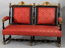 FRENCH, BRONZE AND EBONY SETTEE 19TH C. H 41", W 57", D 24"
Lot # 2064 