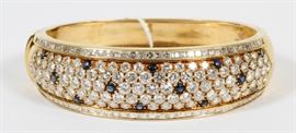 14CT DIAMOND & 1.50CT SAPPHIRE BRACELET, 53.6 GRAMS, H 2", L 2 1/4"
Lot # 2073 