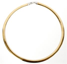 14KT REVERSIBLE OMEGA NECKLACE, 25.6 GRAMS, L 18"
Lot # 2078 