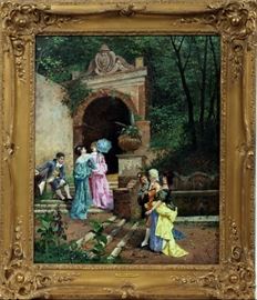 FILIPPO INDONI (ITALIAN, 1800-1884), OIL ON CANVAS, 1878, H 30", W 24"
Lot # 2132 