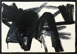 ATTRIBUTED TO FRANZ KLINE (AMERICAN 1910-1962), OIL ON CANVAS, C. 1960, H 28", W 38", "ABSTRACT COMPOSITION"
Lot # 2155 