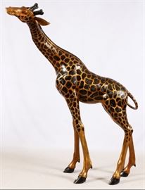 MODERN BRONZE GIRAFFE SCULPTURE, H 78", L 74"
Lot # 2159 
Estimate: $7,000 - $10,000 