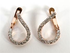 .86CT DIAMOND & 14KT ROSE GOLD EARRINGS, 4.2 GRAMS, H 1", L 1/2"
Lot # 2292 