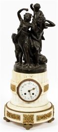 THIERRY FRENCH MARBLE AND CLODION BRONZE MANTLE CLOCK 19TH.C. H 24" W 10.5"
Lot # 1033 